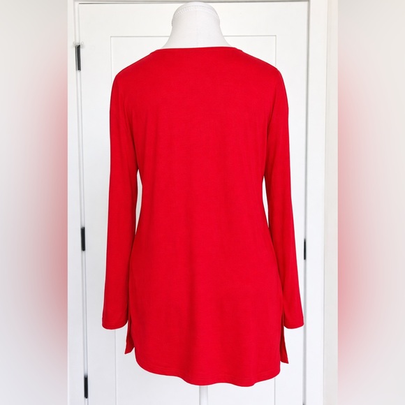 Zara Red High-Low Long Sleeve Swing Tunic Top | Size Large - Picture 2 of 3